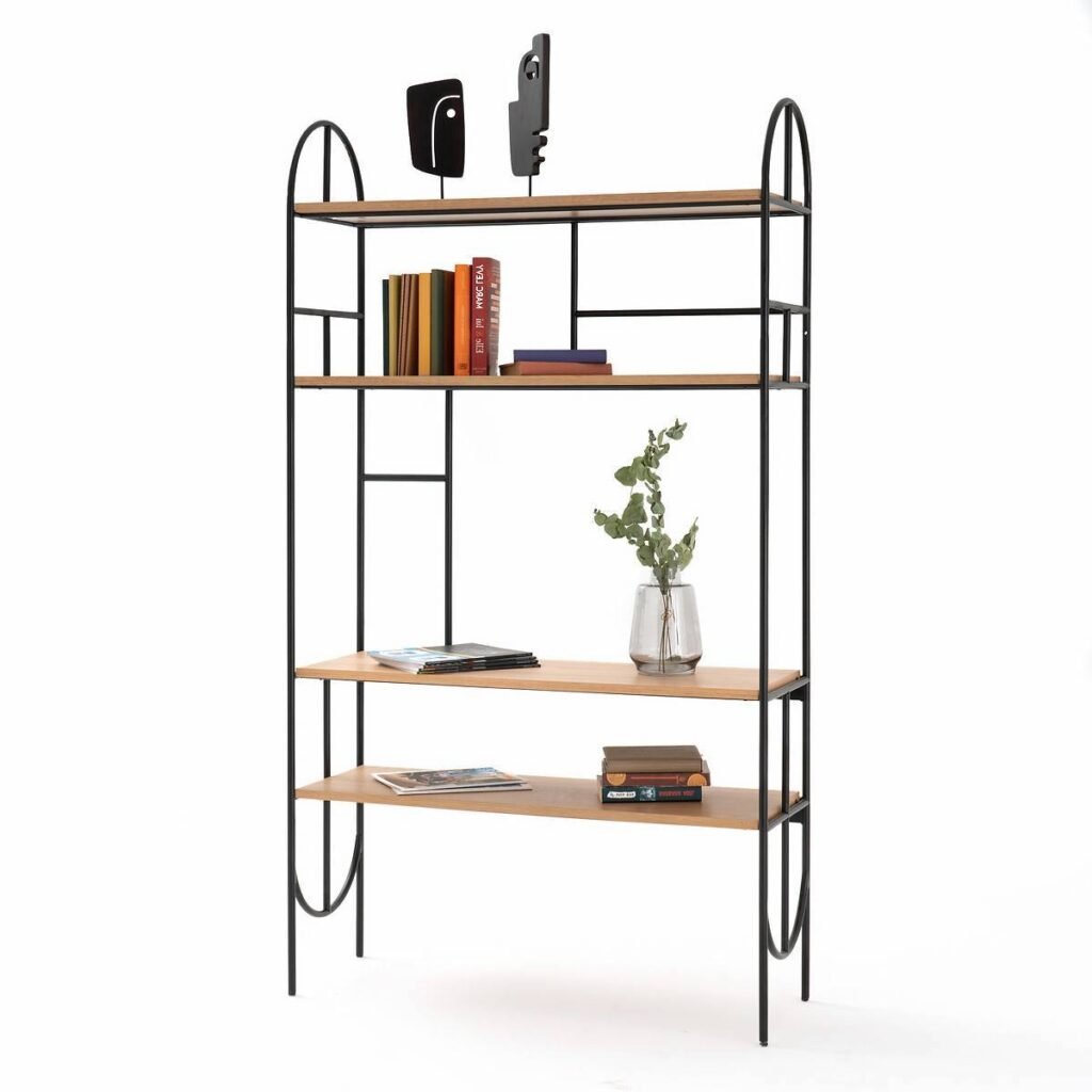 bibliothèque légère fine bois métal graphique design