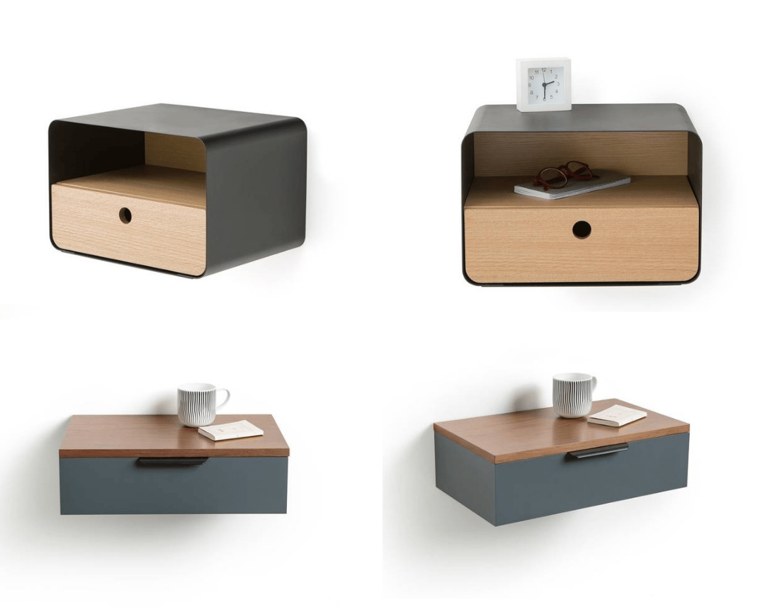 La Redoute Interieurs modèles tables de nuit suspendues bimatière