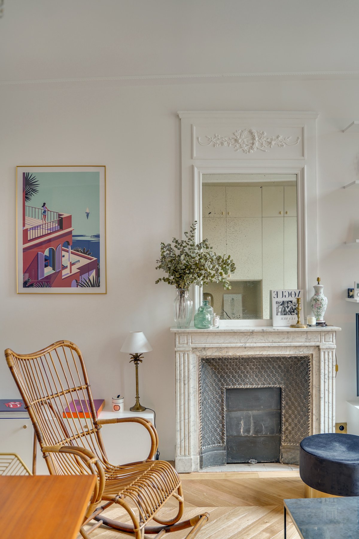 appartement haut en couleur déco rétro haussmannien