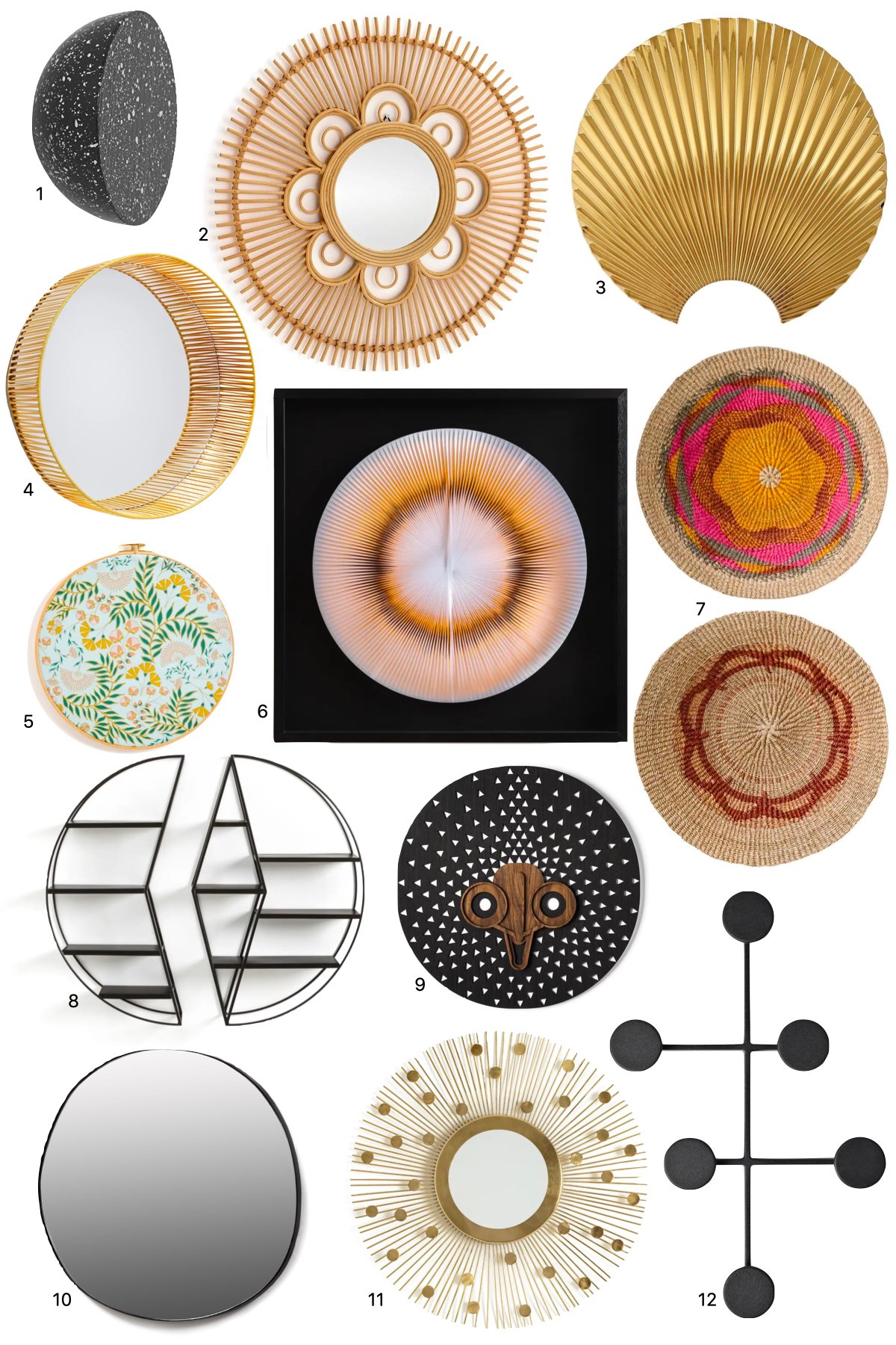 décoration murale ronde original patère porte-manteau sculpture