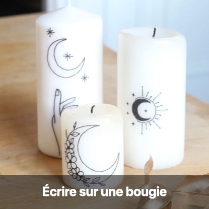 écrire sur une bougie bricolage activité manuelle