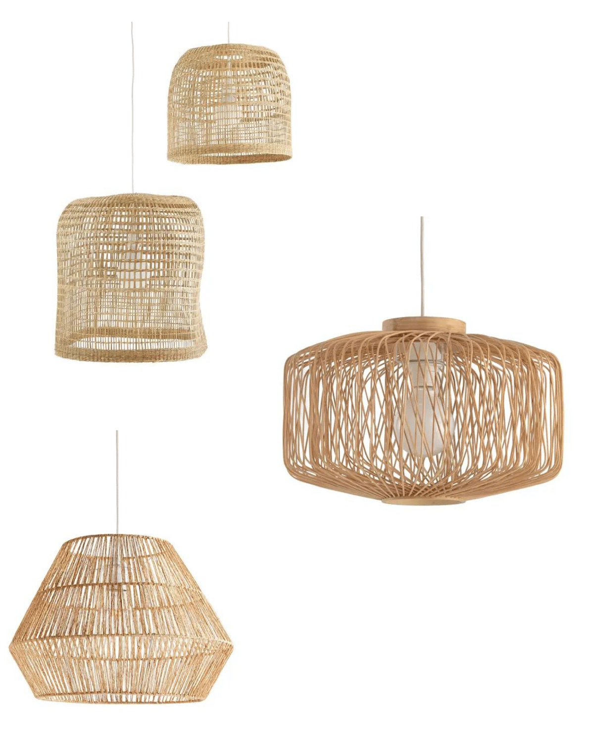 Suspension herbier tressé bambou bord de mer