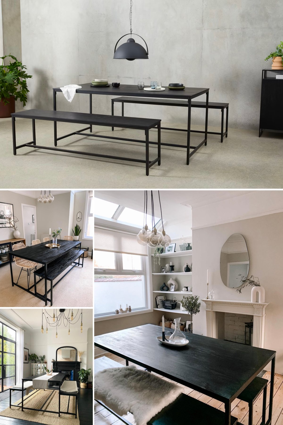 table mélange industriel campagne salle à manger