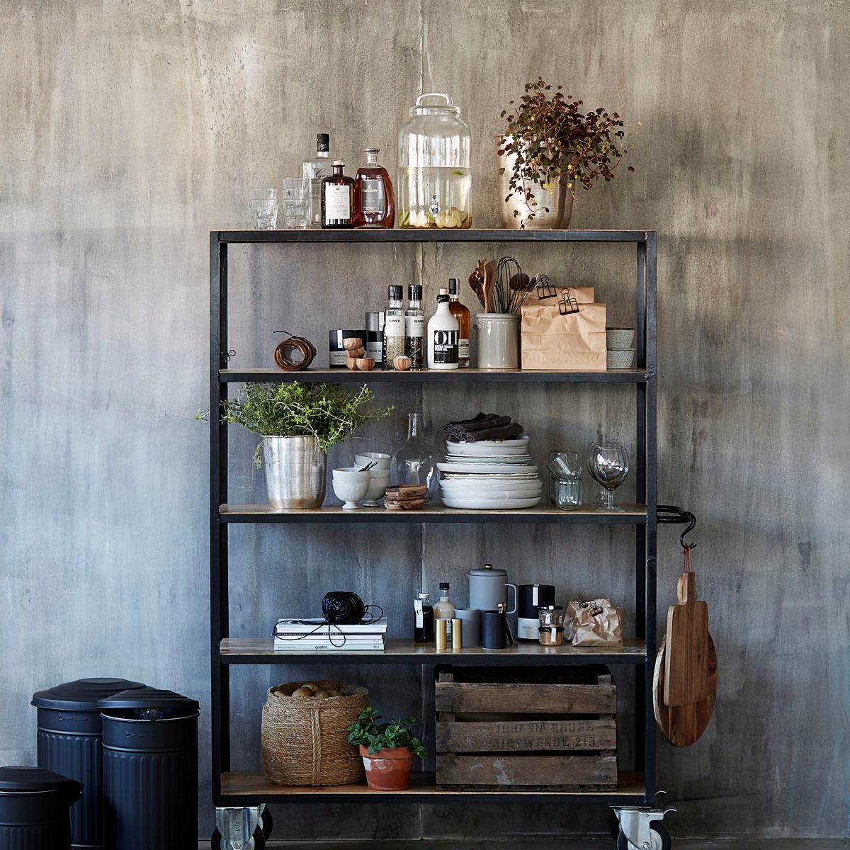 desserte roulettes bois metal design - blog déco