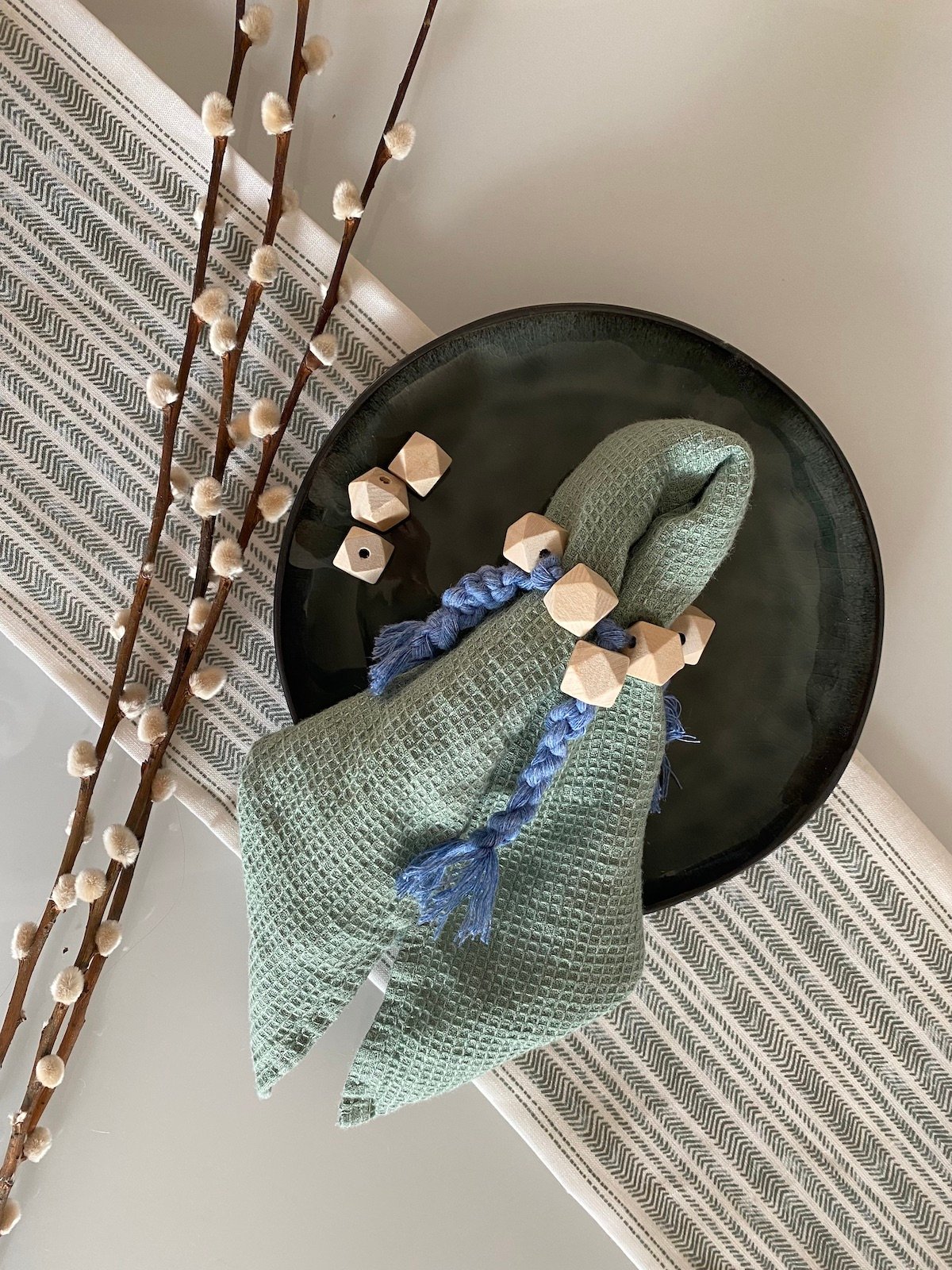 fabriquer personnaliser ronds de serviettes corde macramé