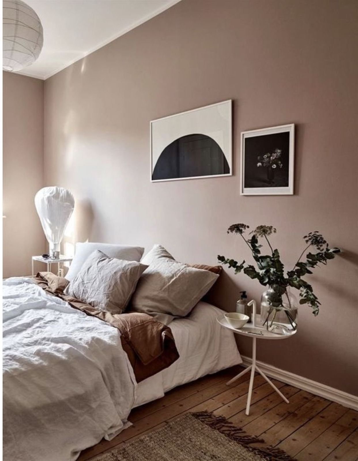 chambre mur vieux rose dégradé gris