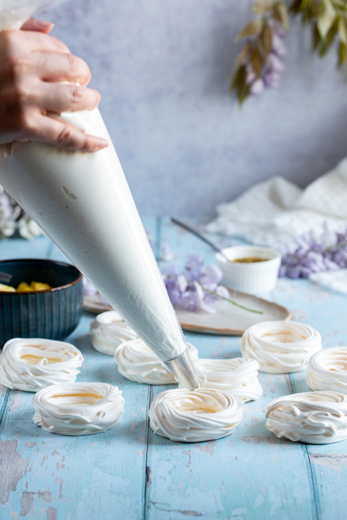 meringue pour pavlova individuelle aux fruits exotiques