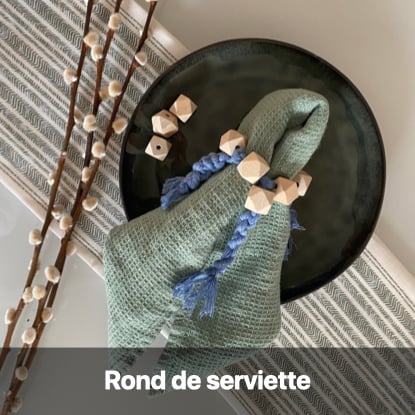 rond de serviette macramé corde et bois
