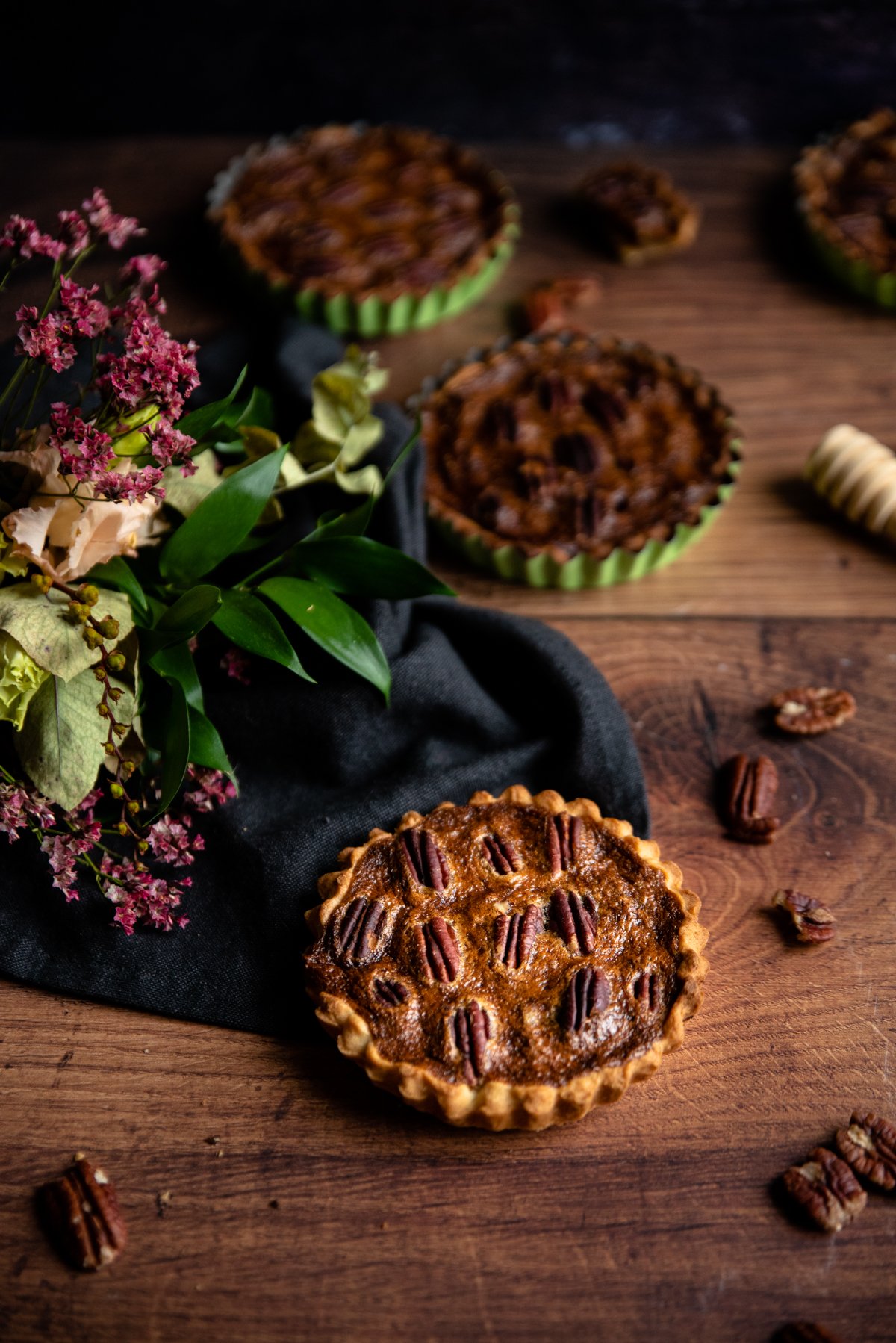tartelette noix pécan miel sucre roux vanille