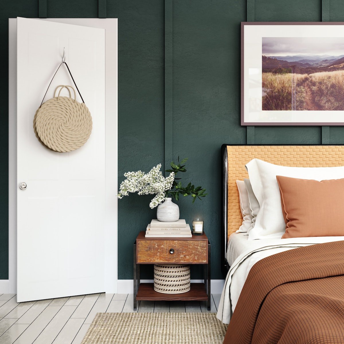 astuce déco pour mieux dormir mur vert foncé