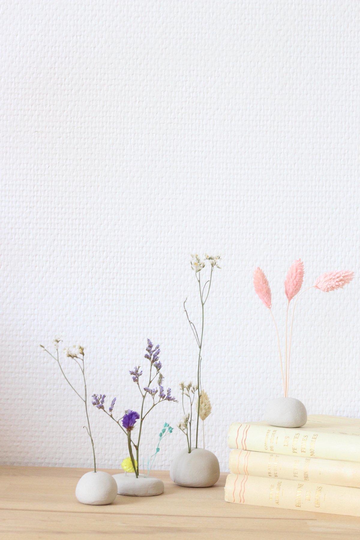 mini vase argile diy façon galet