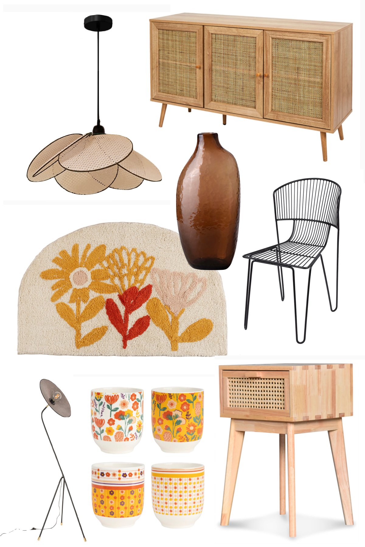 Salon rétro chic décoration inspirée années 70 seventies