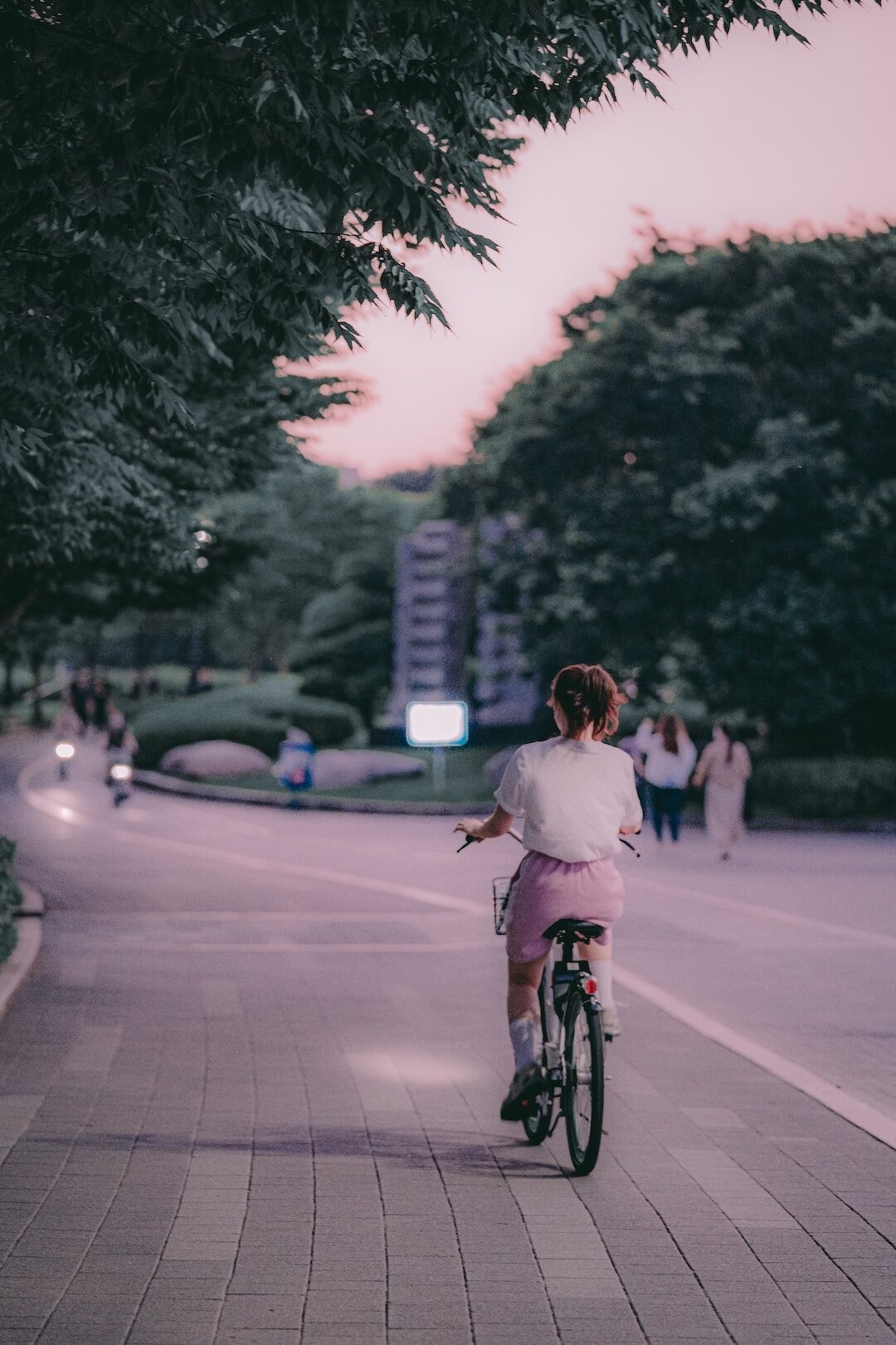 deco architecture extérieure parc vélo noir arbre verdure