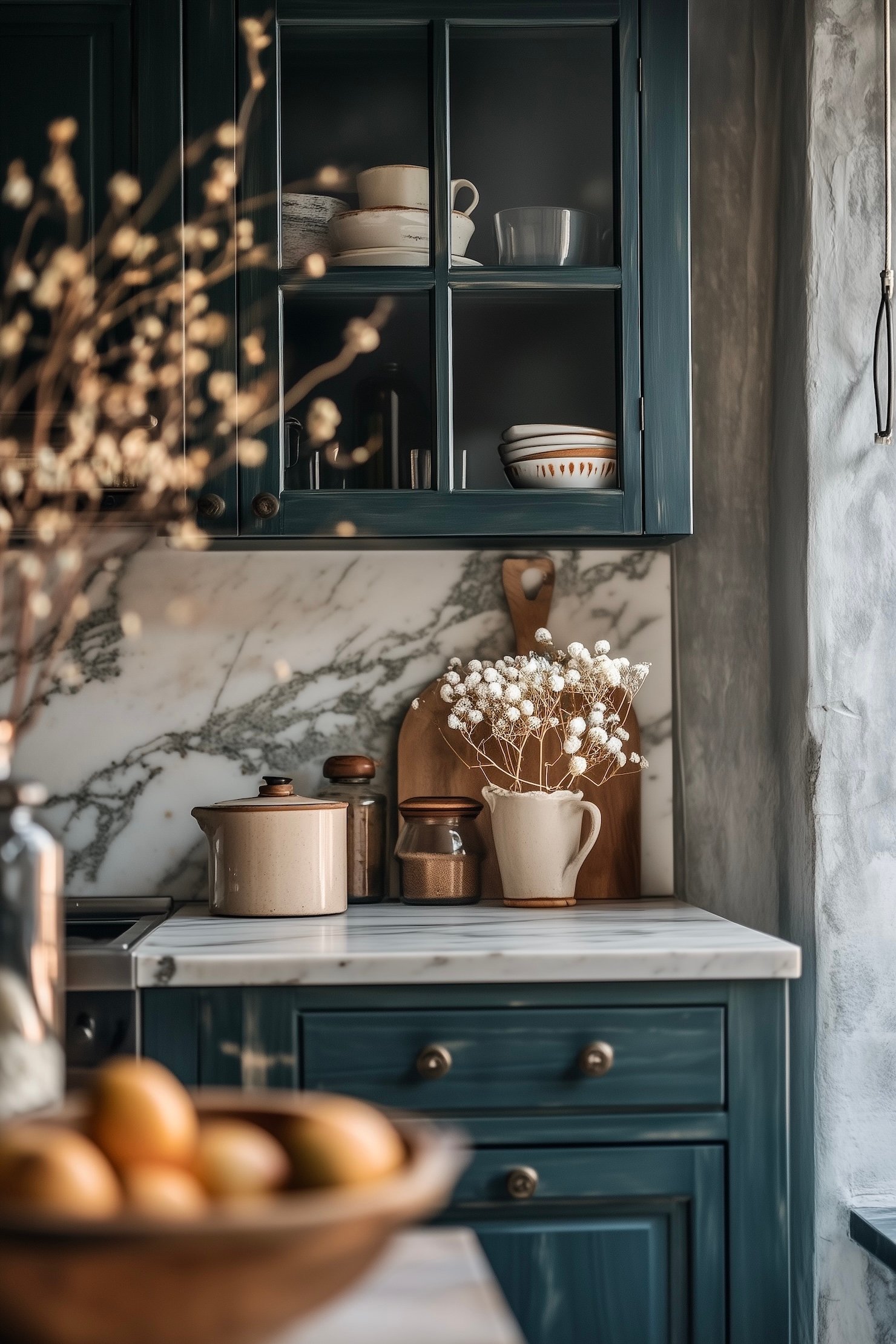 décoration scandinave cottage marbre couleur vert