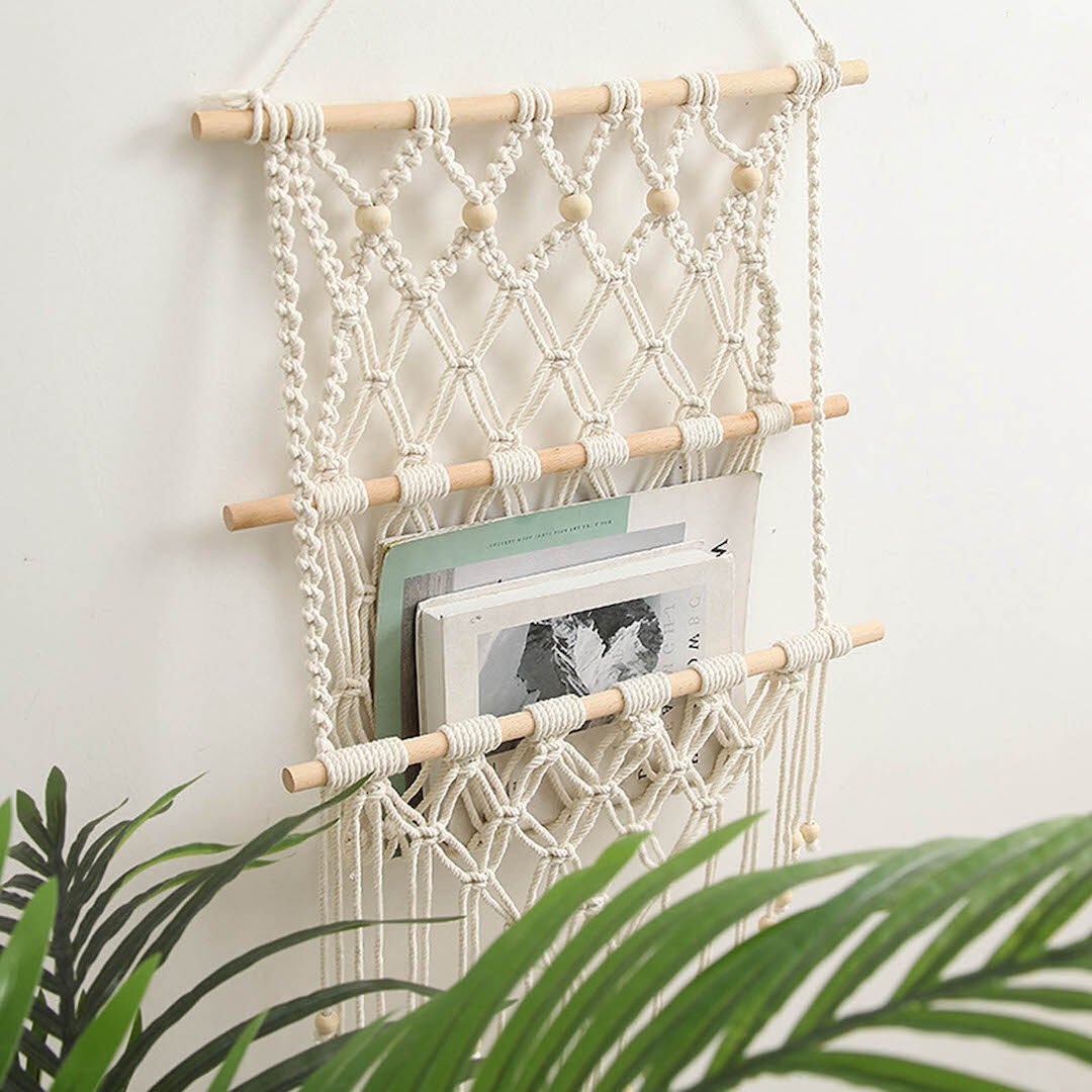 inspiration deco bohémienne retro champêtre porte magazine deco murale