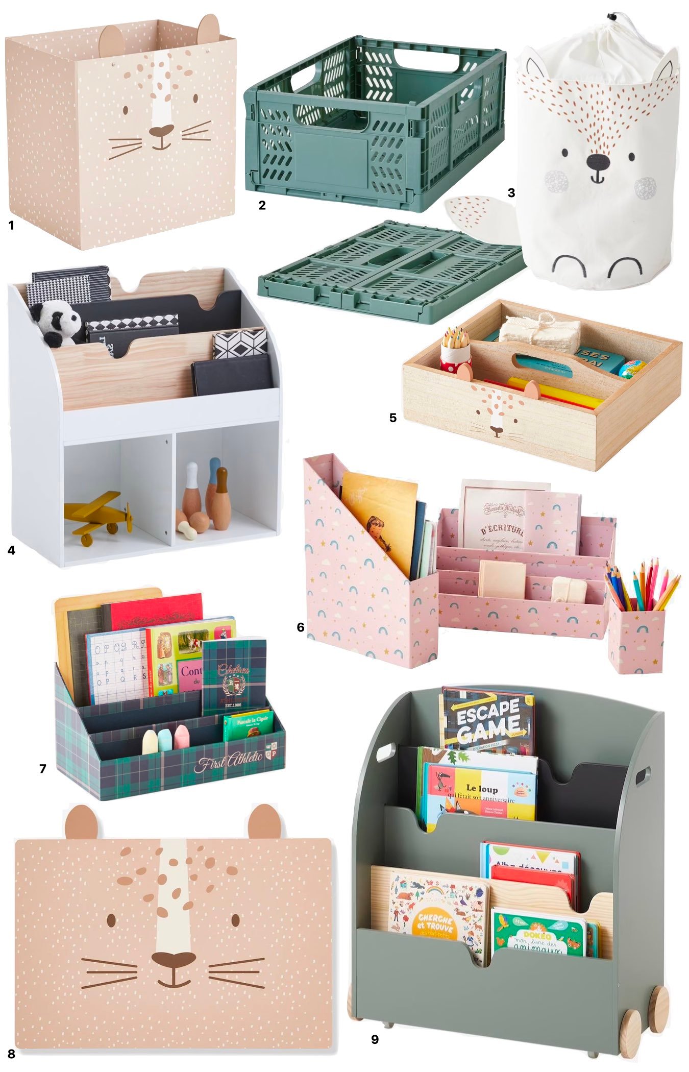 accessoire rangement bureau chambre enfant primaire panier boite
