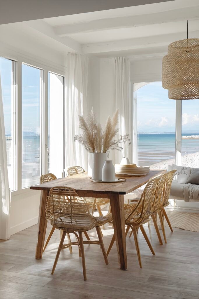 agencement salle à manger bow window architecture bord de mer
