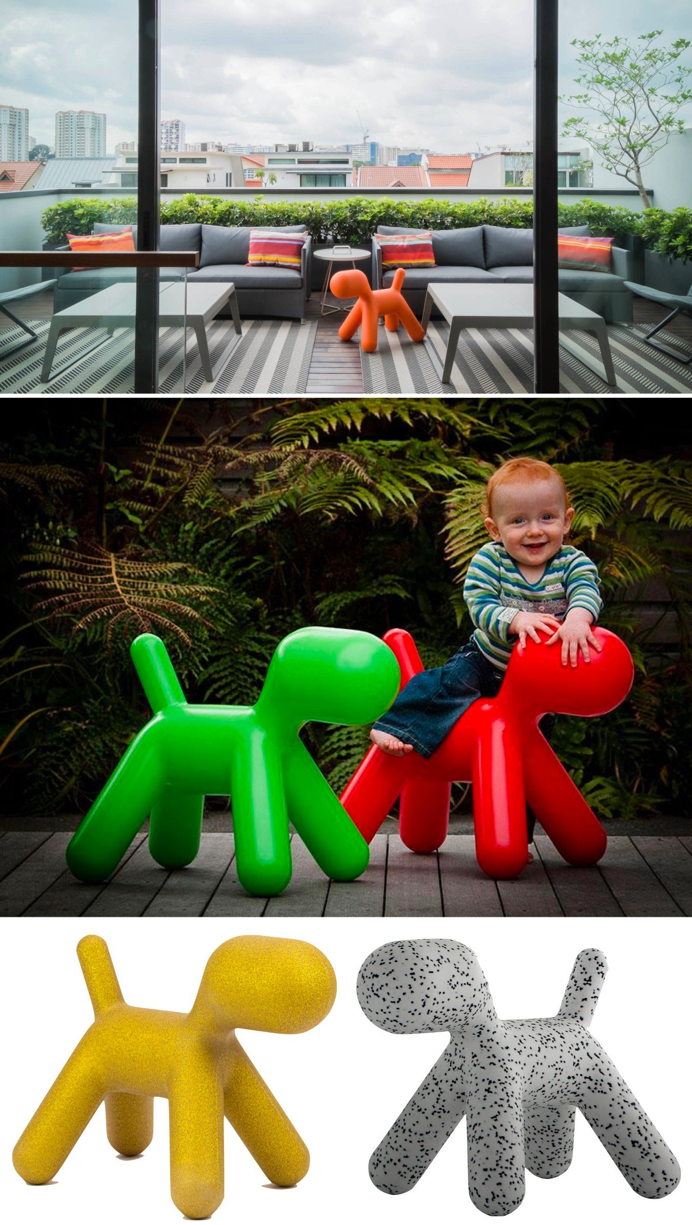 chaise enfant forme chien puppy chiot Magis dalmatien