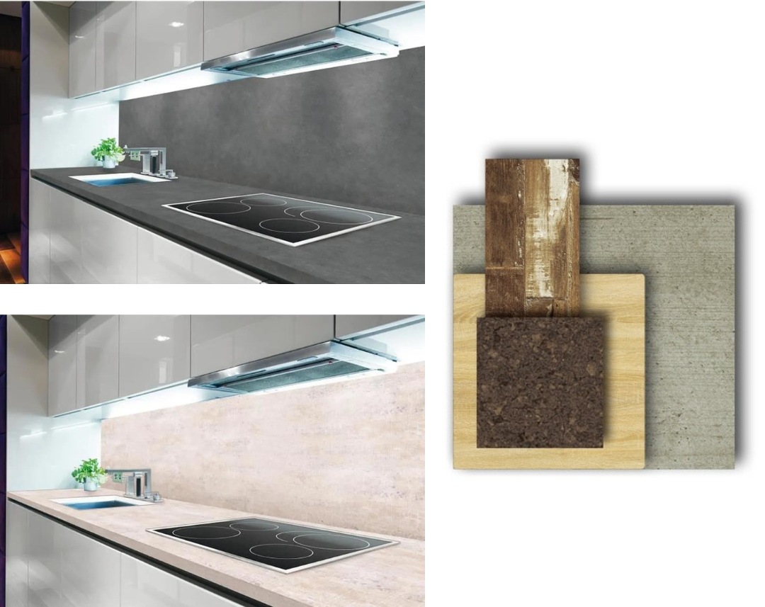 Plan de travail gris et beige sélection de stratifiés