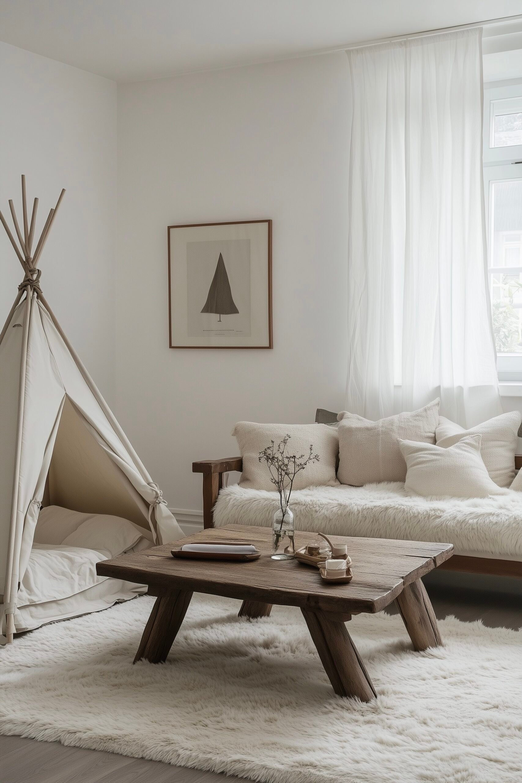 décoration mini salon bois foncé artisanat rustique chic