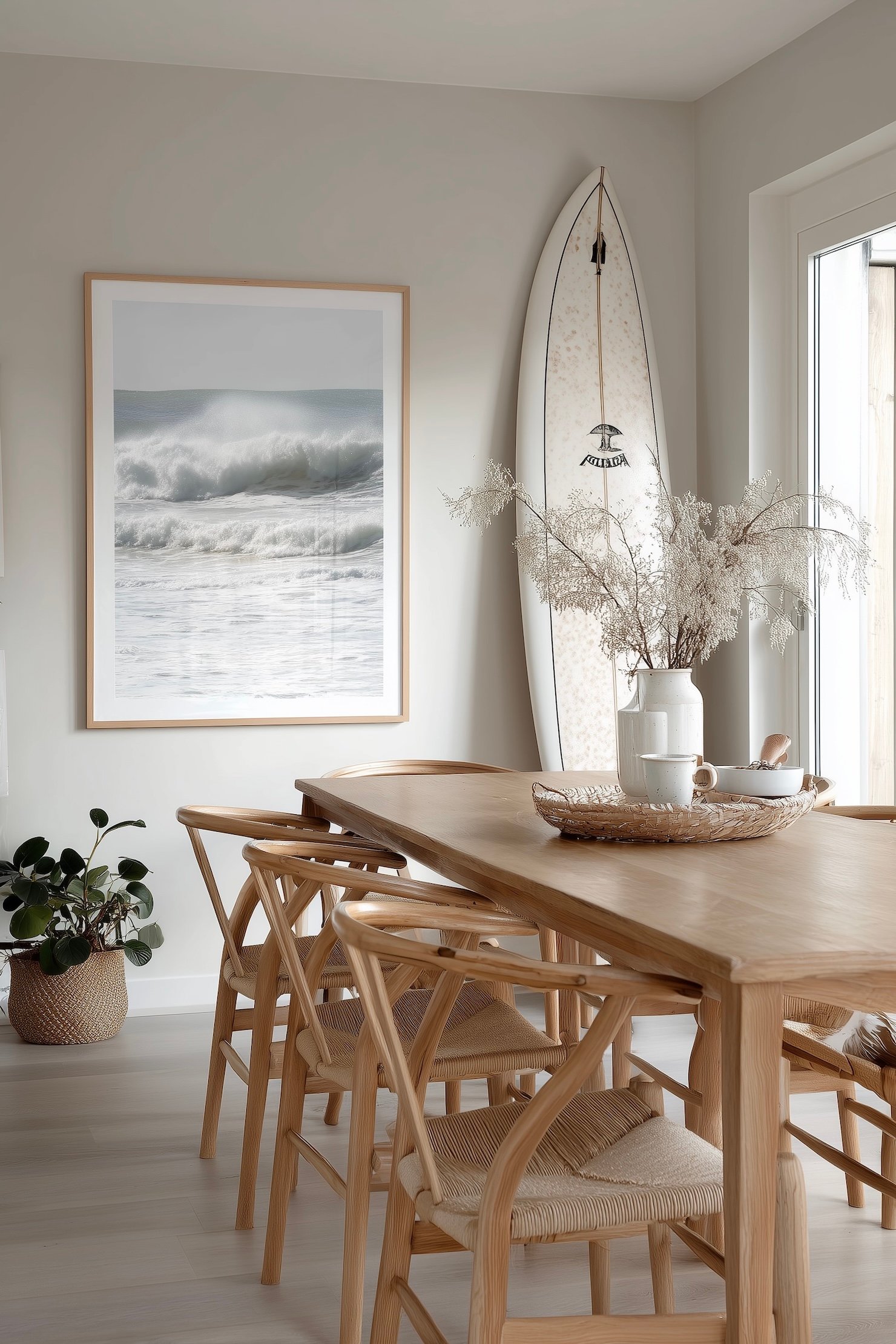 décoration villa Pays Basque mur planche de surf vintage