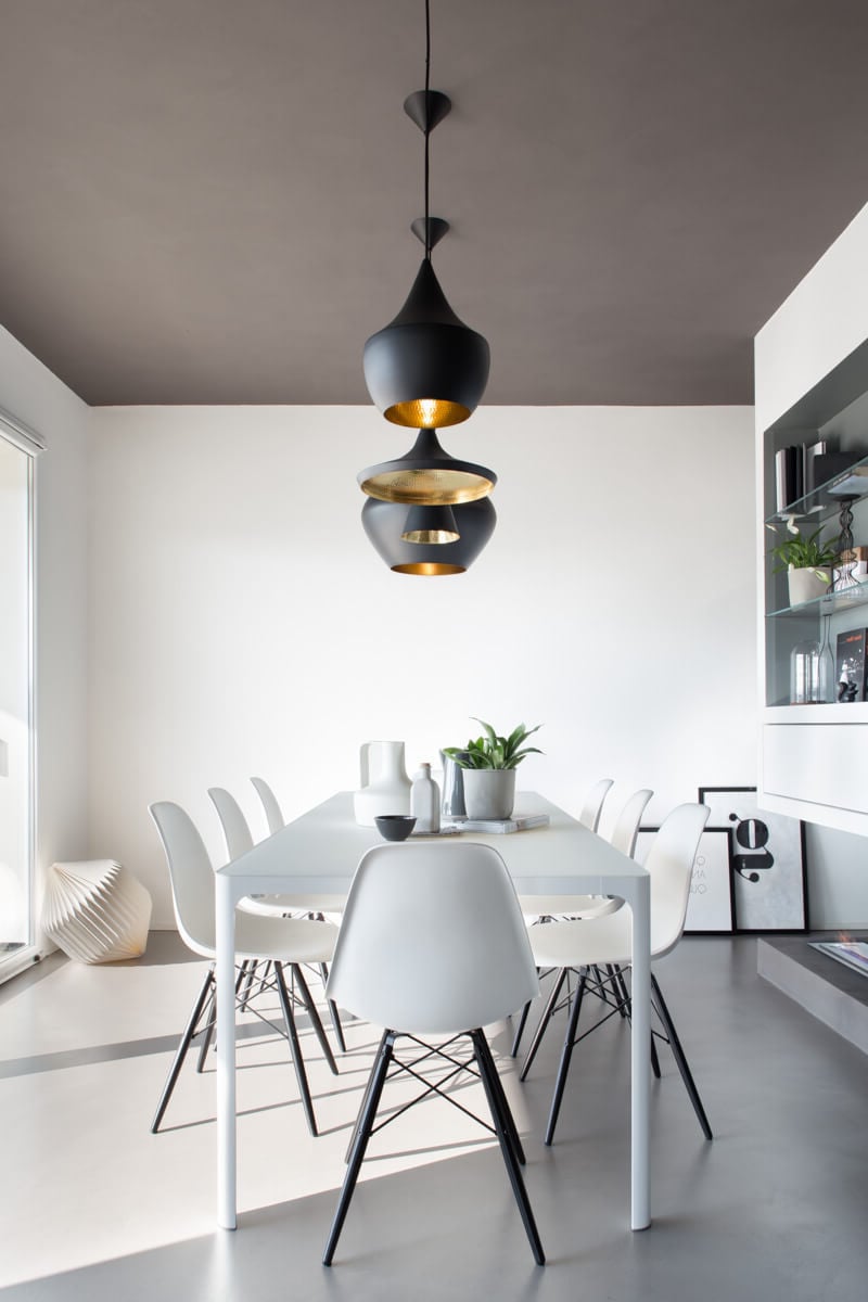 duplex à Milan décoration blanche taupe