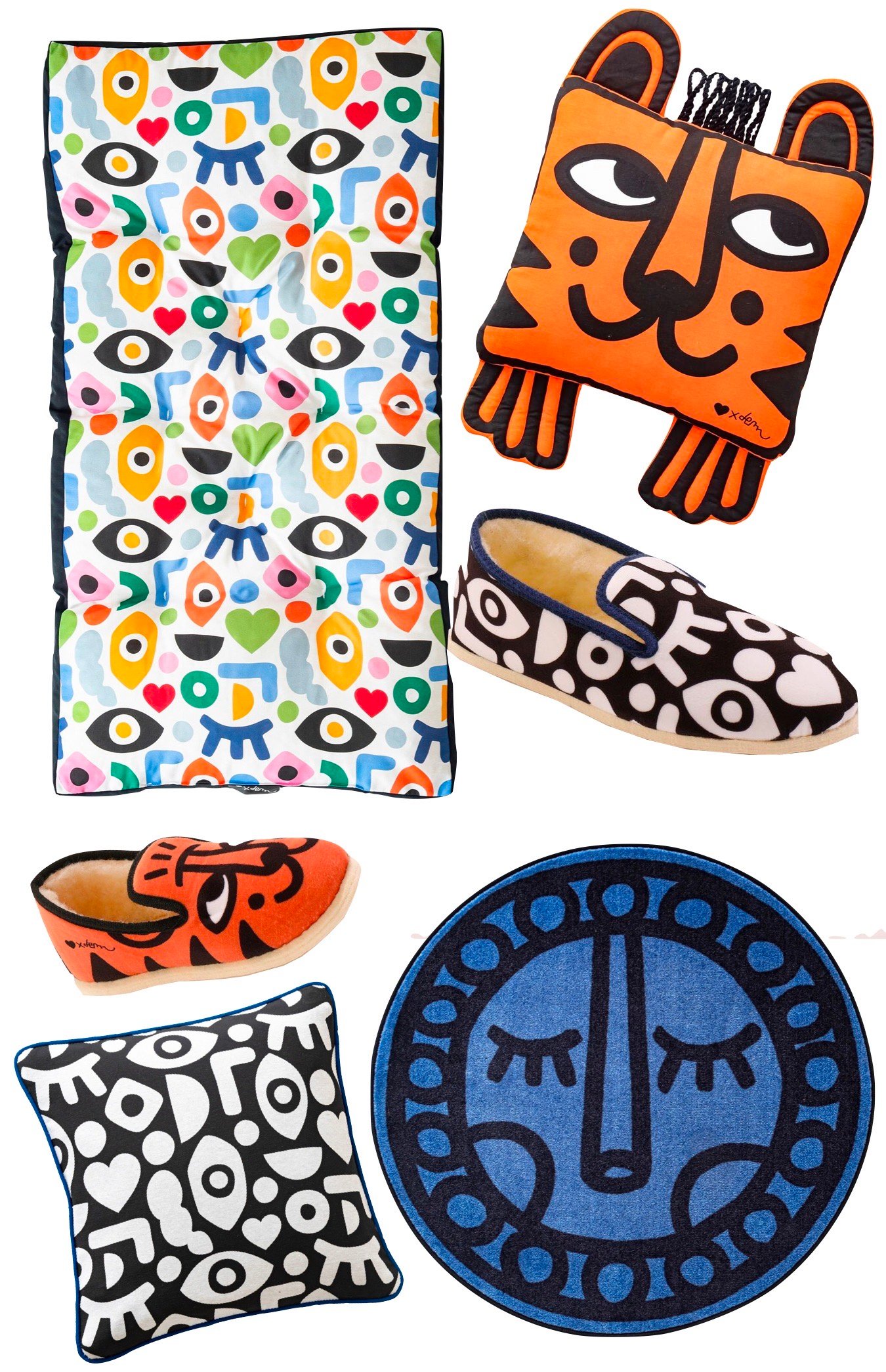 chaussons assortis père fils famille tigre dessin rigolo collaboration LEM X Blancheporte