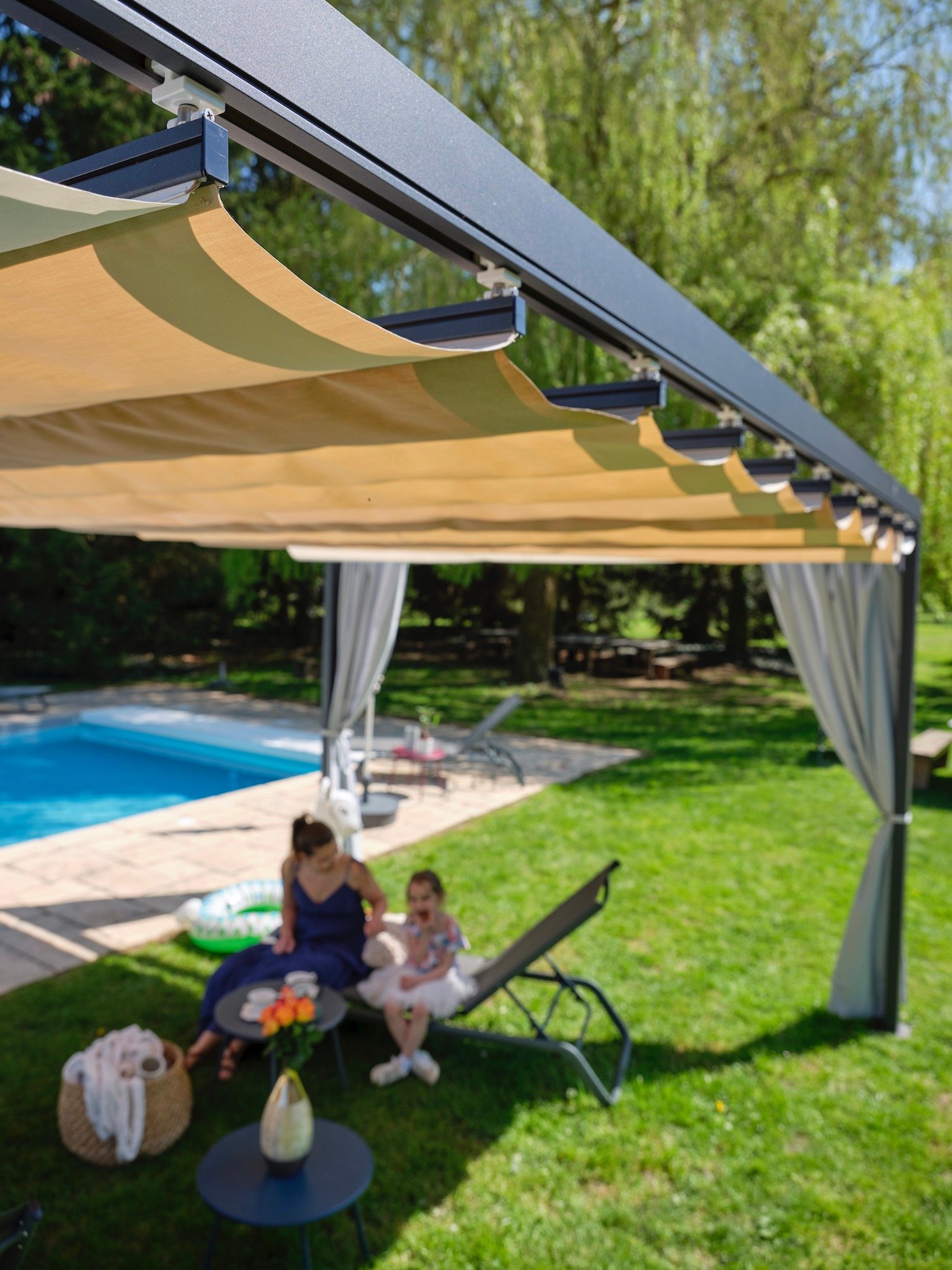 pergola personnalisable sur-mesure tissu