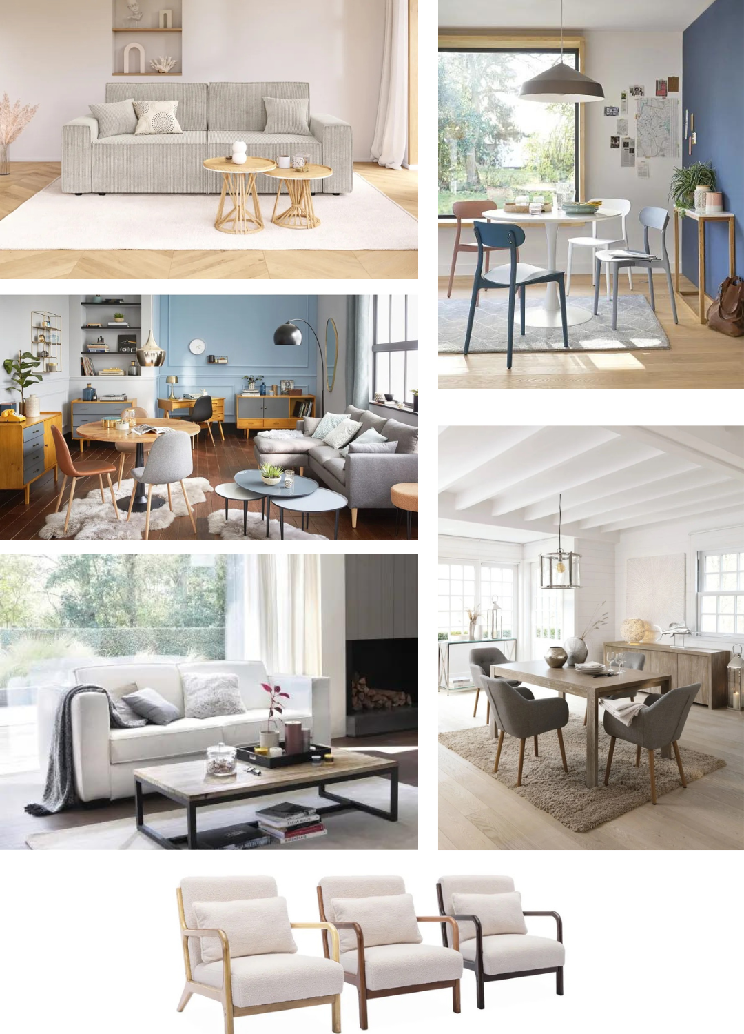 Mobilier parties communes salon salle à manger colocation