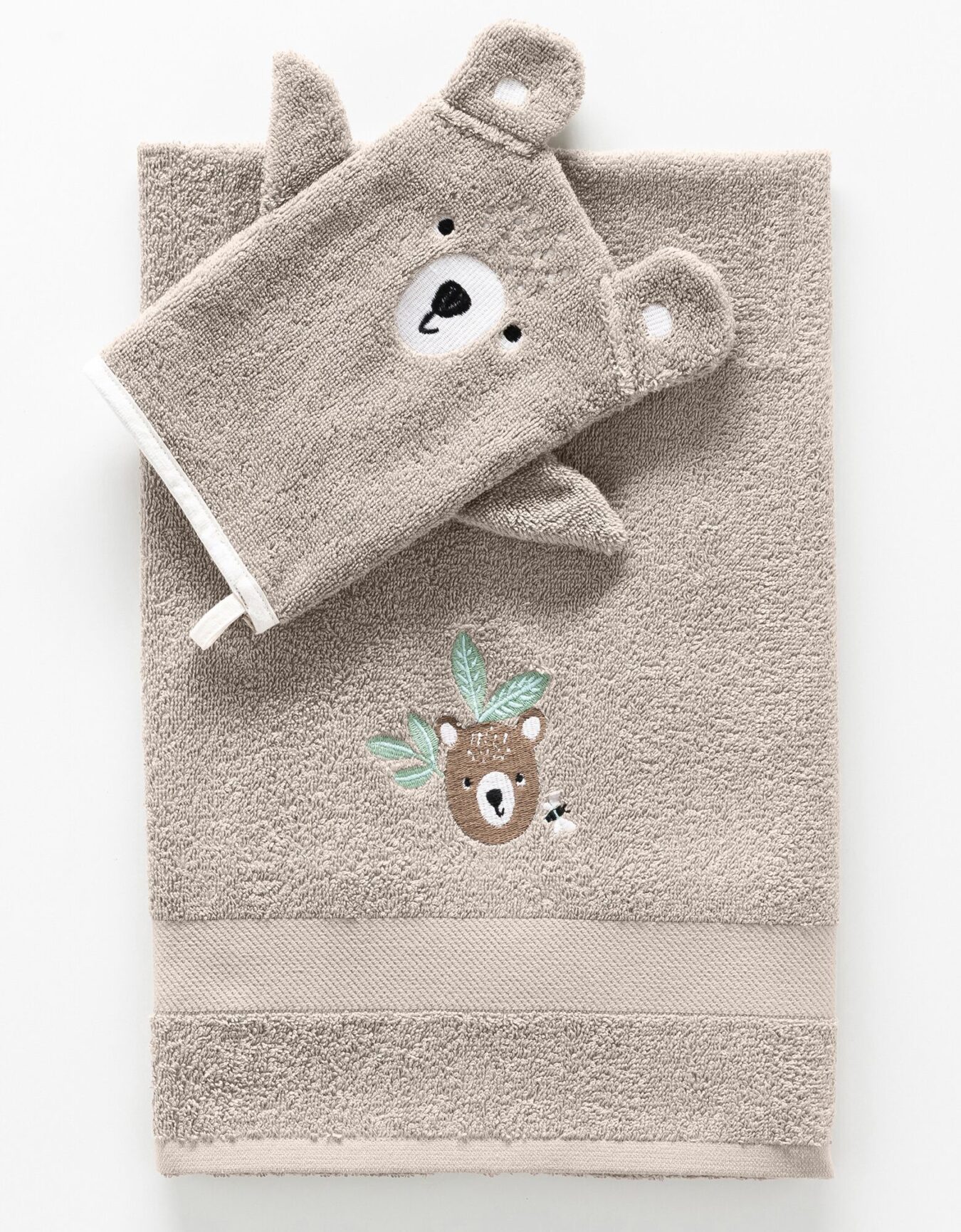 serviette enfant bébé ourson coton bio