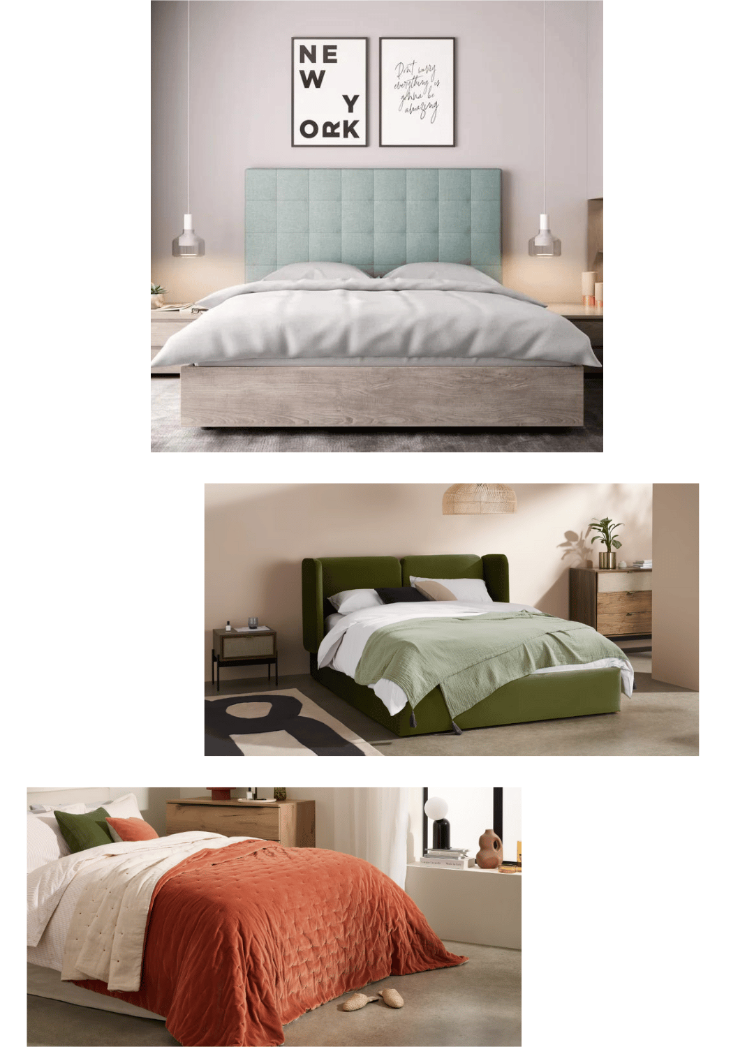 aménager chambre colorée lit coffre design