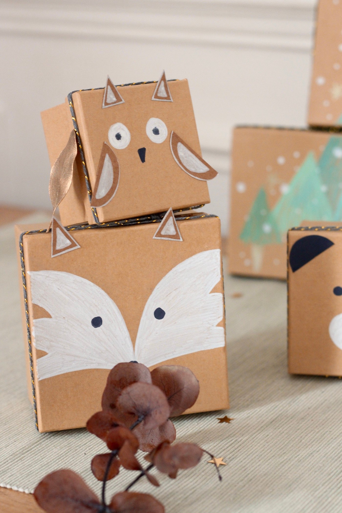 calendrier de l'Avent boîtes carton tutoriel Noël - blog déco