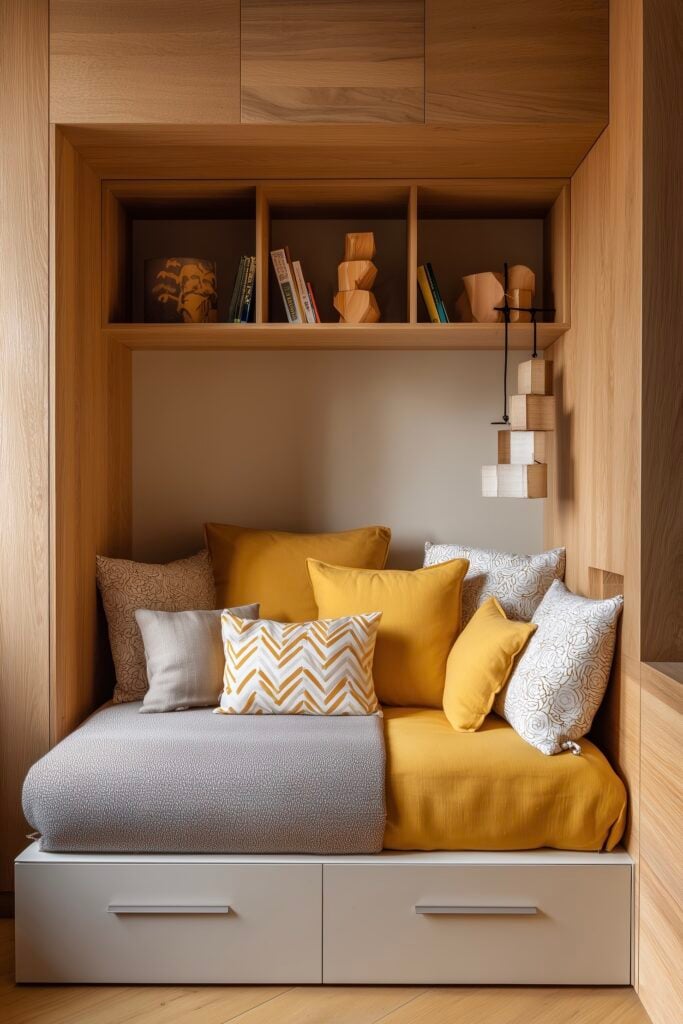 chambre enfant lit banquette placard sur-mesure tout autour