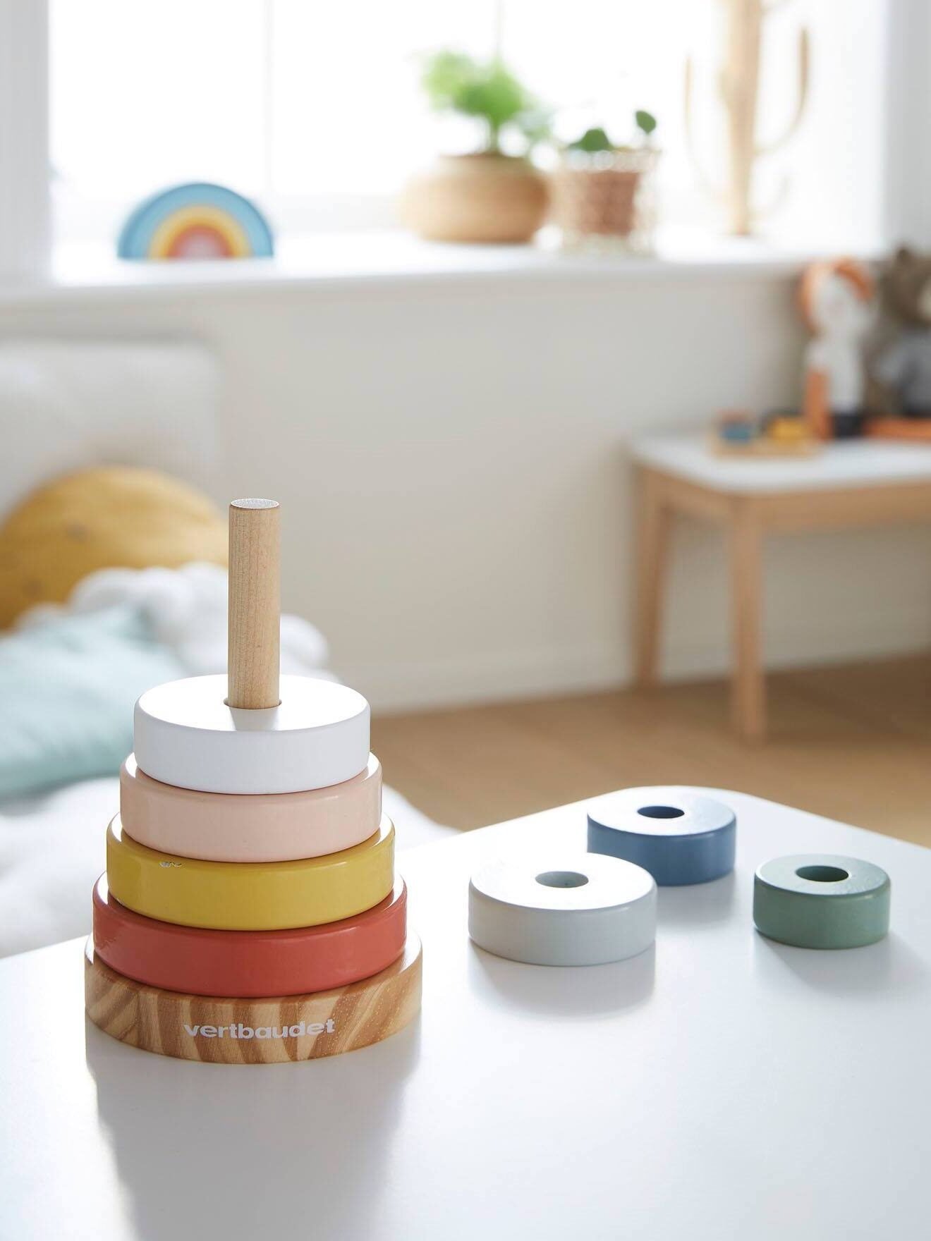 jeu éveil 12 mois 1 an pyramide à empiler en bois