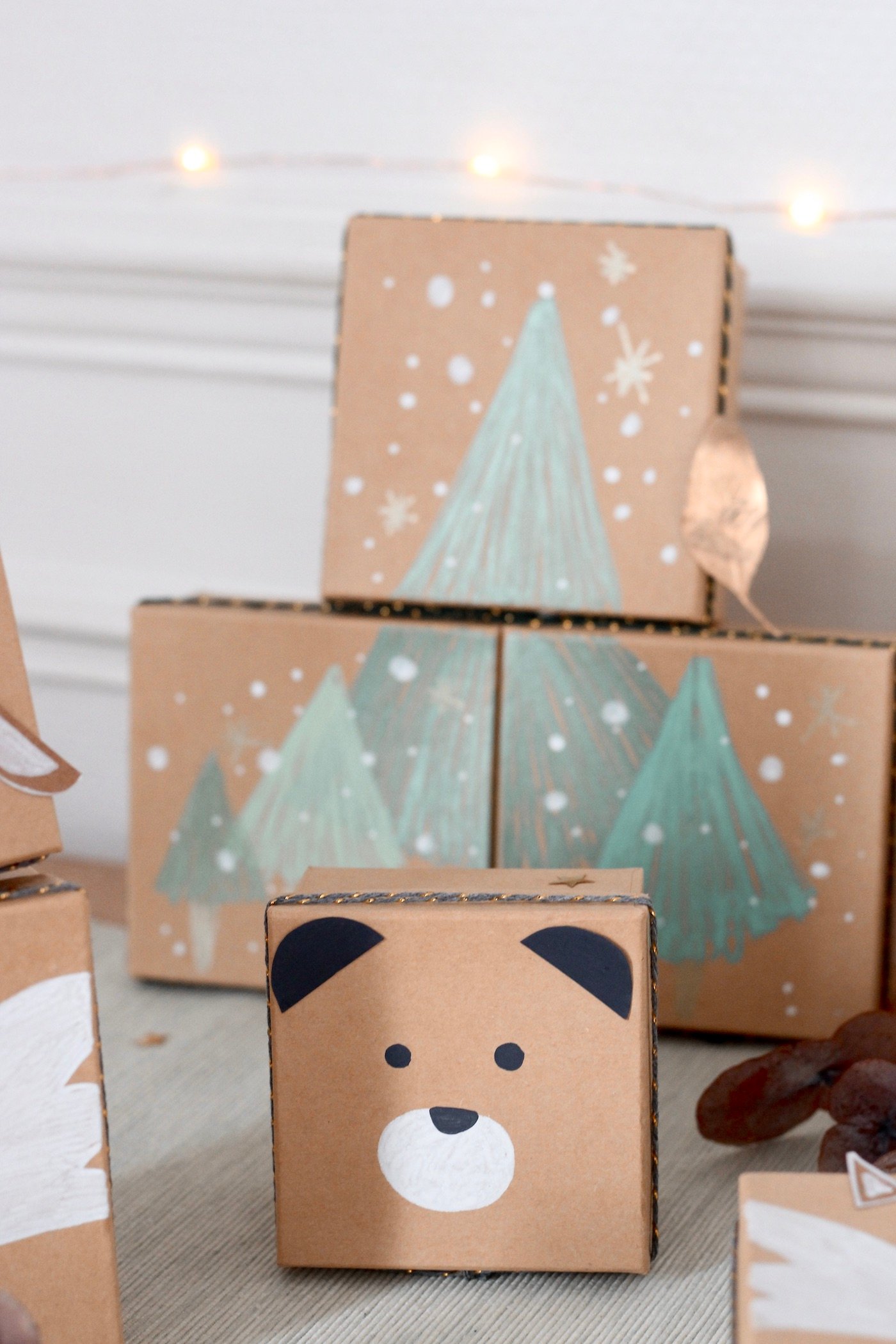 ourson carton boite calendrier avent