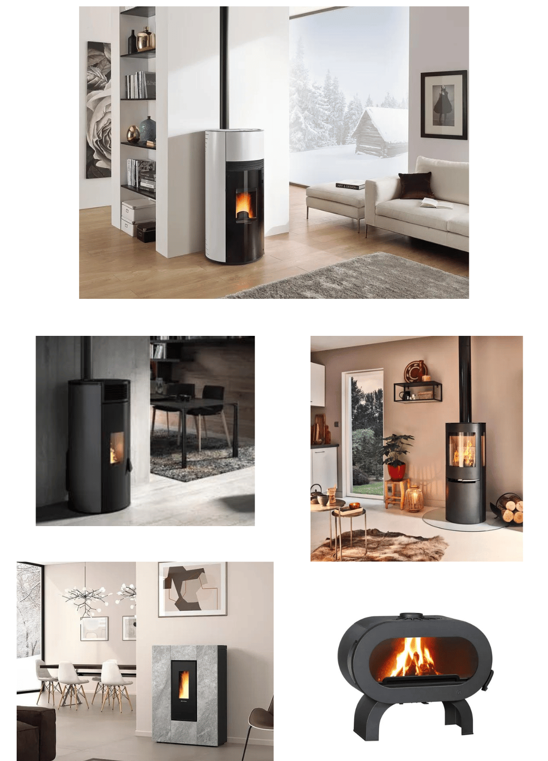 Énergie renouvelable poêle à bois granules moderne