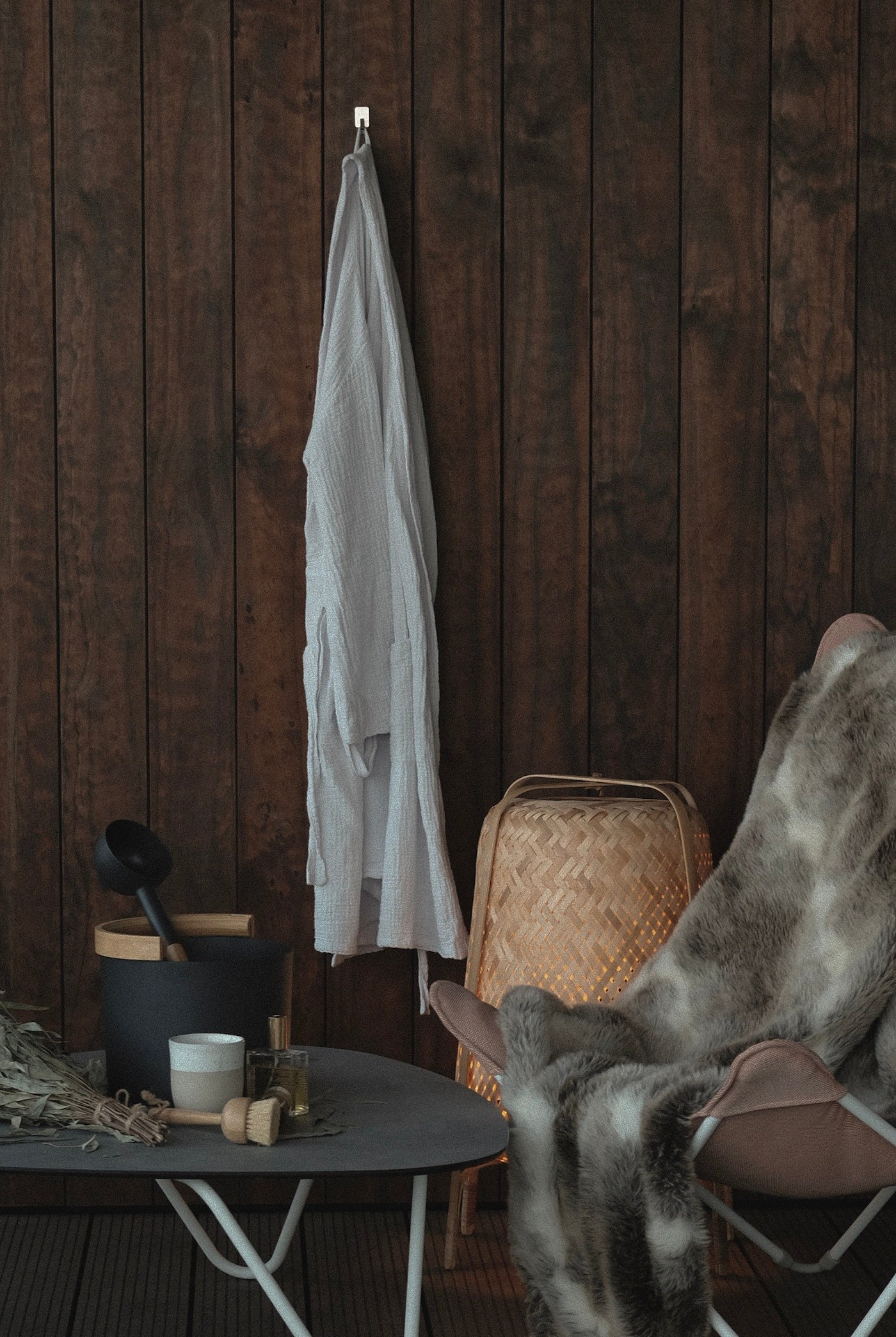 aménagement balcon hiver style scandinave