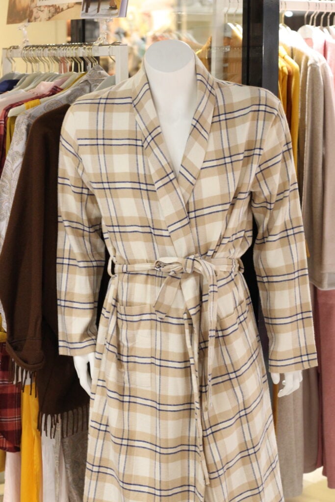 peignoir robe chambre écossais façon burberry
