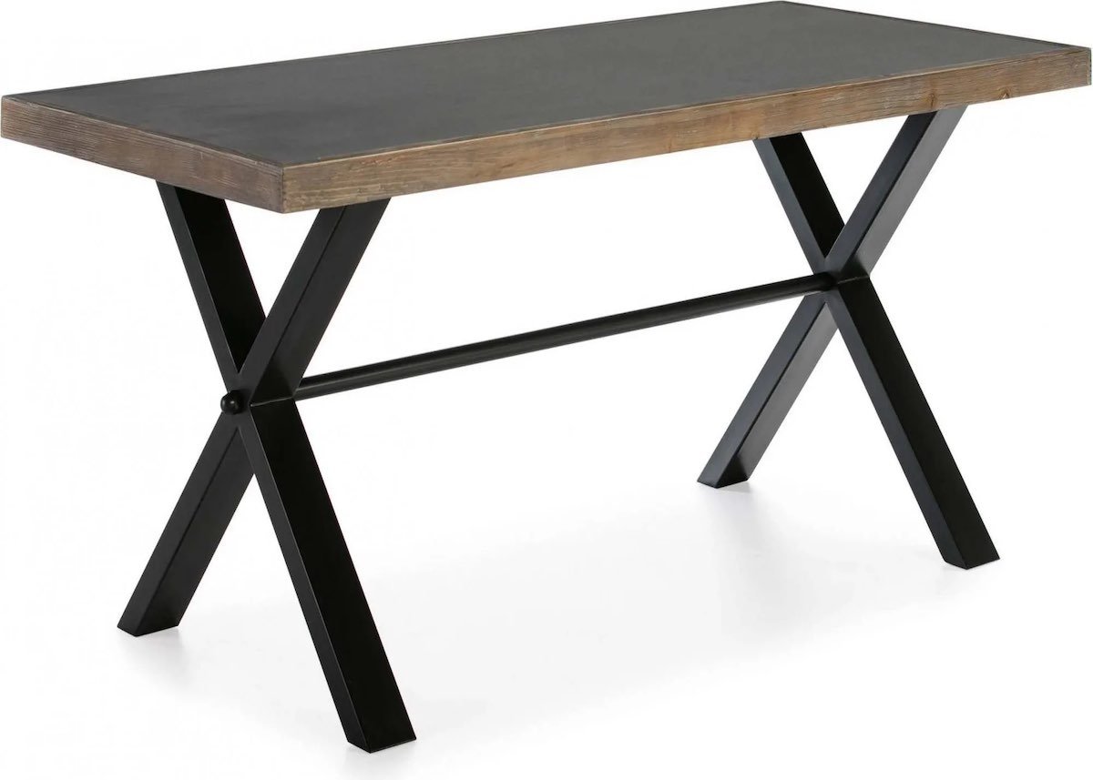 Table de salle à manger tréteau noir