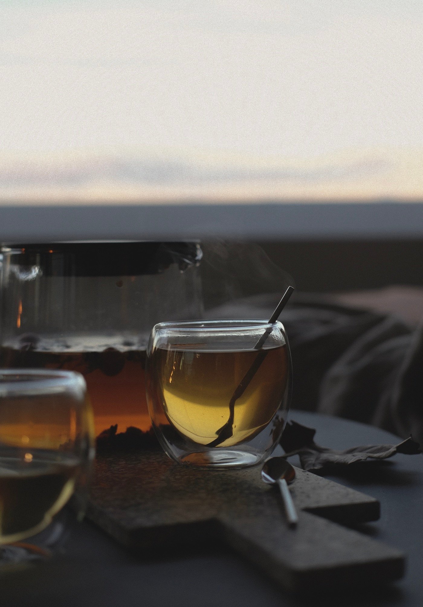 thé de Noël vert tasse transparente