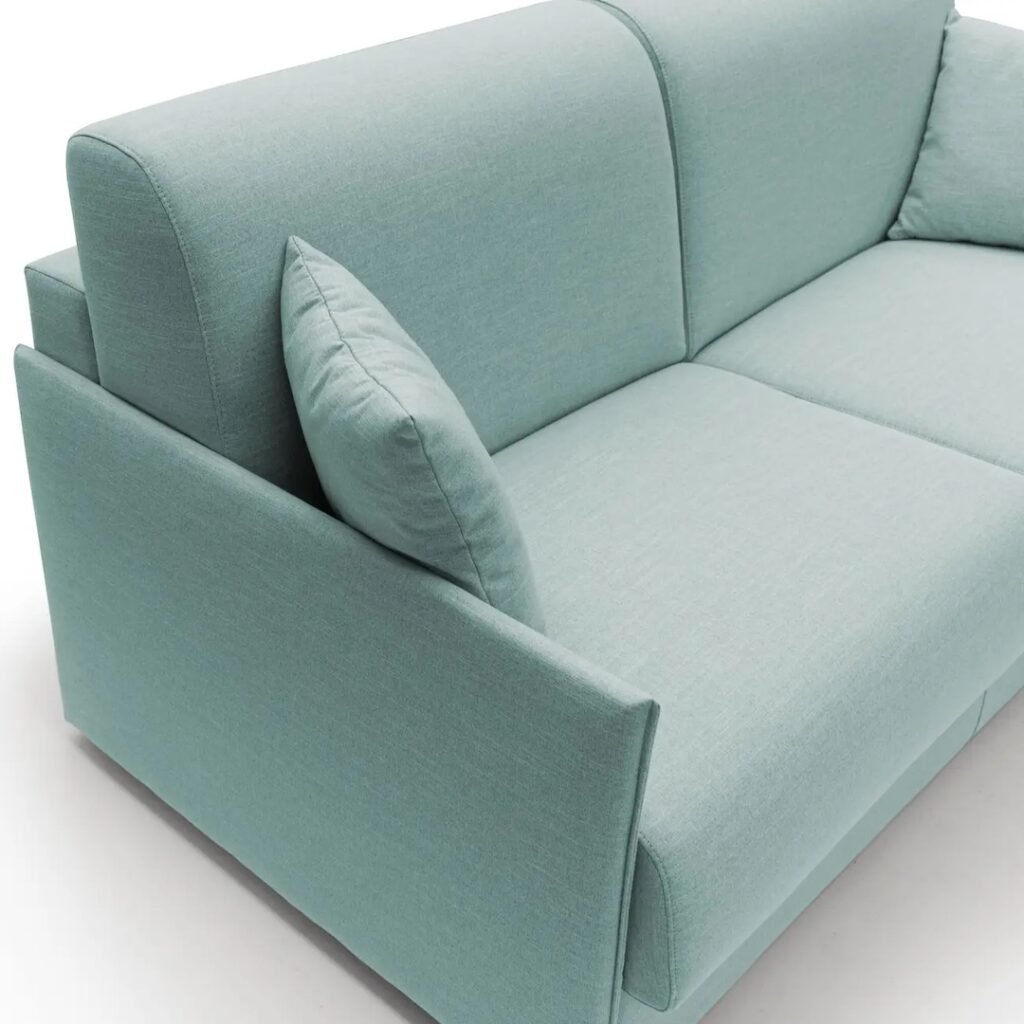 canape scandinave 3 places vert lagon dehoussable pieds bois deco lumineuse