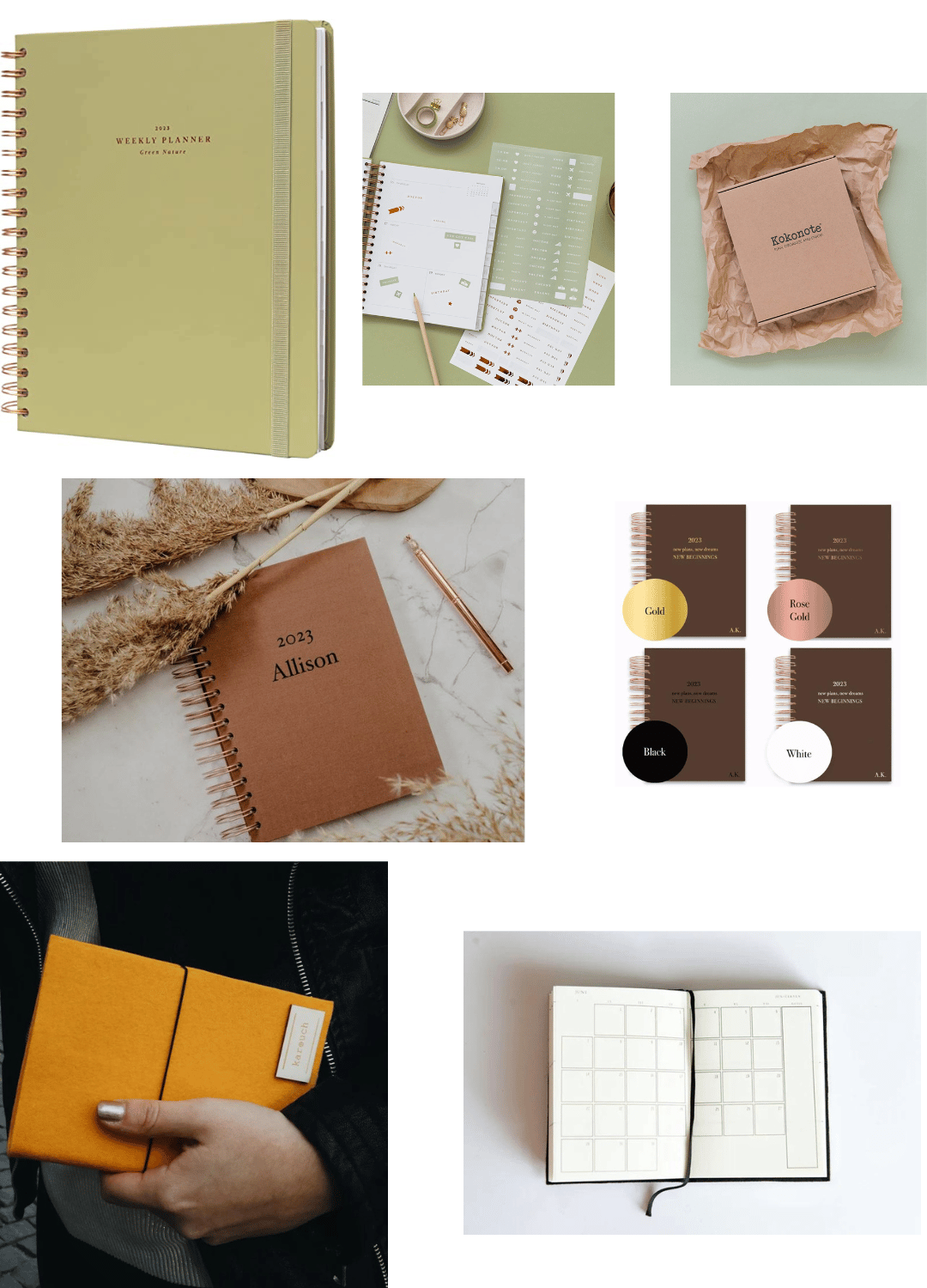 agenda planificateur 2024 anglais ecoresponsable green