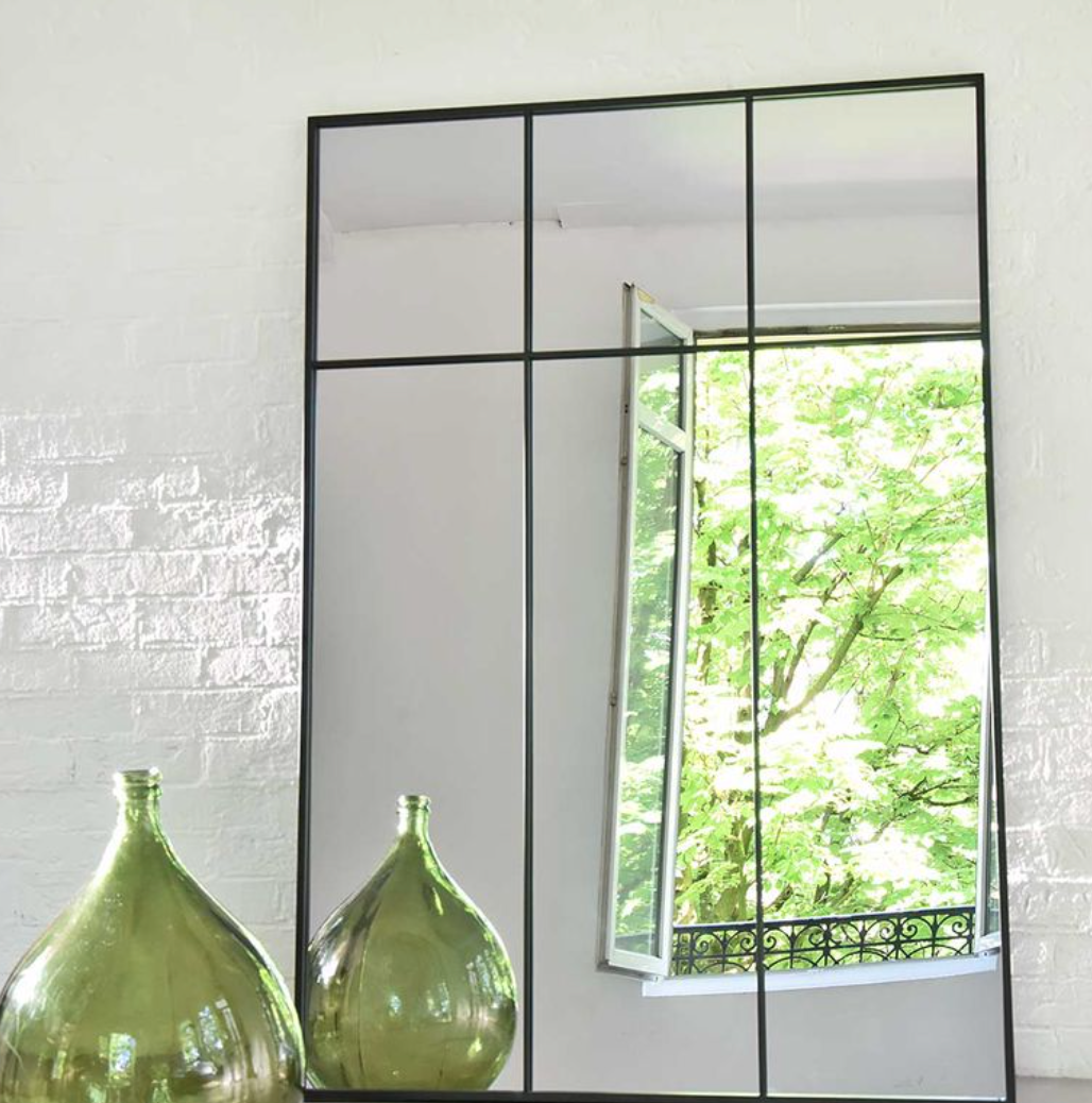 Miroir cuisine lumineux bocal verre vert