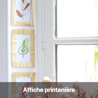 affiche printanière dessin bambou upcycling paille