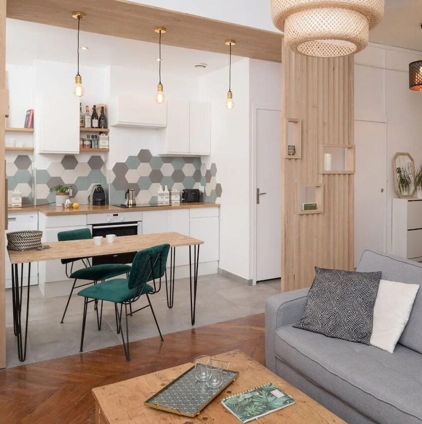 astuces conseils deco cuisine ouverte style scandinave pastel