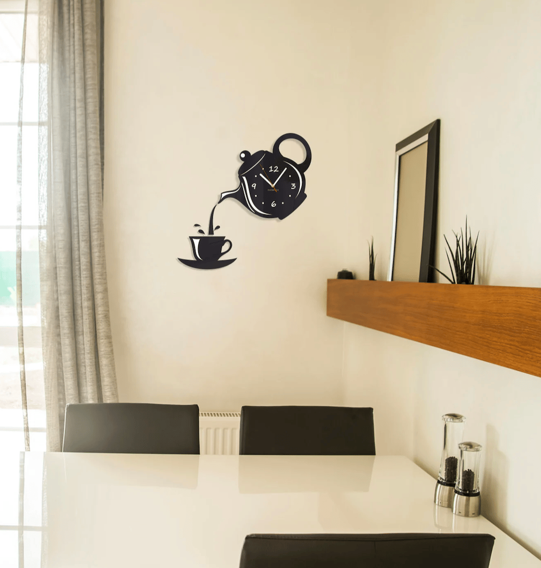 décoration horloge noire deco murale unique