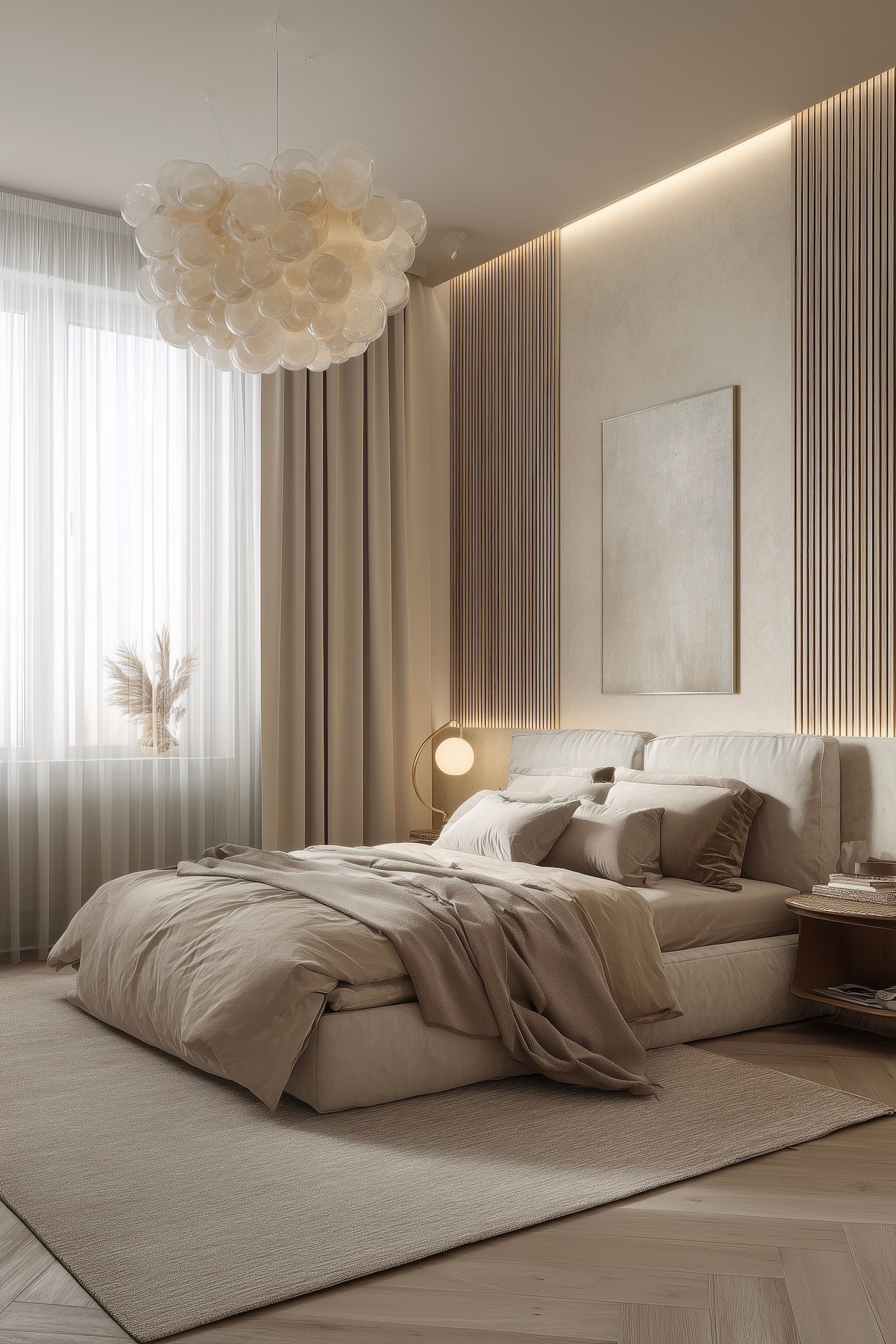 déco chambre couleur lin paille beige bois