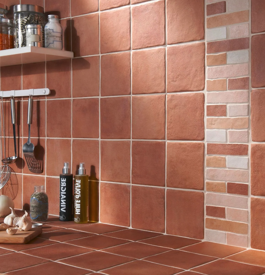 deco cuisine credence rouge terracotta