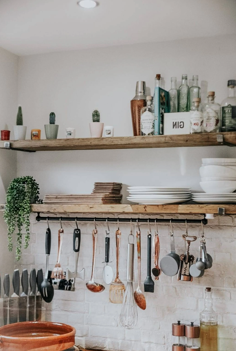 etagere acier brut deco cuisine industriel