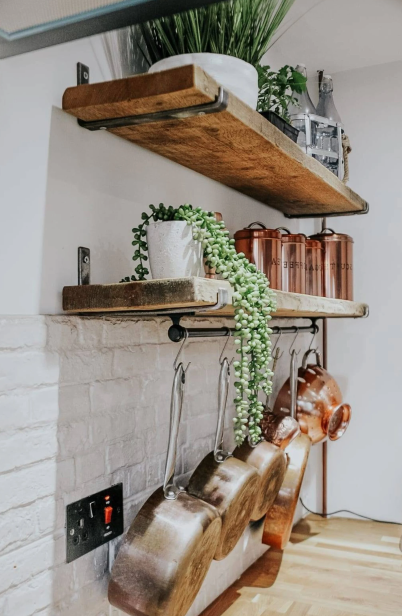 etagere rustique panneaux d'echafaudage